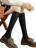 momentlover Casual Wool Keep Warm Solid Color Socks Accessories
