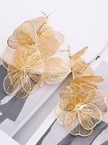 Momentlover Three-Dimensional Flower Solid Color Drop Earrings