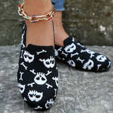 themeisles - Halloween Black Casual Patchwork Round Comfortable Shoes