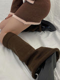 momentlover Leisure Fashion Knitting Solid Color Flared Leg Warmers Accessories