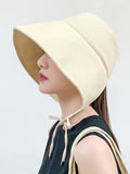 Momentlover Going Out Solid Color Sun Protection Fisherman Hat