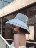 Momentlover Casual Solid Sun-Protection Large Wide Brim Bucket Hat