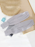 momentlover Solid Color Ice Silk Loose Sun Protection Sleevelet