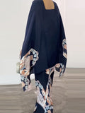 Momentlover Batwing Sleeves Loose Flower Print Mock Neck Blouses&Shirts Tops