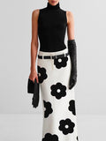momentlover Floral Printed Split-Back Skirts Bottoms