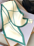 Momentlover Original Striped Print Hair Band&Silk Scarf