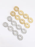 Momentlover Solid Color Hollow Geometric Drop Earrings