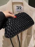 Momentlover Solid Color Pleated Handbags Crossbody Bags Bags
