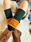 momentlover Casual Contrast Color Leg Warmers Accessories