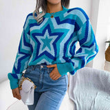 Momentlover Star Round Neck Sweater