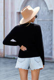 Momentlover V Neck Wrap Front Knitted Top