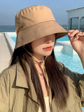 Momentlover Wide Side Lace-Up Sun-Protection Hats&Caps Fisherman Hat