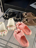 Momentlover Cat Paw Shape Hollow Slippers
