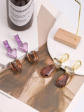 Momentlover Heart Shape Geometric Drop Earrings