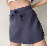 themeisles - Waffle Drawstring Skirt