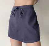 themeisles - Waffle Drawstring Skirt
