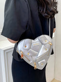 Momentlover Zipper Split-Joint Heart Shape Handbags Crossbody Bags Bags