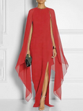 Momentlover Loose Solid Color Round-Neck Maxi Dresses