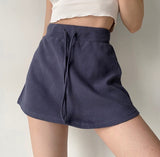 themeisles - Waffle Drawstring Skirt
