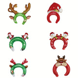 10pcs Christmas Headwear Foil Balloons - Festive Party & Holiday Decorations, Perfect for Photo Booths & Shopping Mall Displays