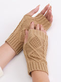 momentlover Simple 9 Colors Jacquard Knitting Gloves