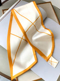 Momentlover Original Striped Print Hair Band&Silk Scarf