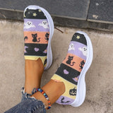 themeisles - Purple Casual Sportswear Daily Patchwork Printing Round Comfortable Out Door Shoes