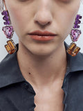 Momentlover Heart Shape Geometric Drop Earrings