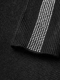 Momentlover Long Sleeves Skinny Rhine Stones High Neck Pullovers Sweater Sweater Tops