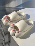 Momentlover Cat Paw Shape Hollow Slippers