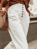 momentlover Loose Wide Leg Solid Color Casual Pants Bottoms
