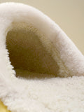 Momentlover Warm Removable Washable Waterproof Thick-Soled Cotton Slippers