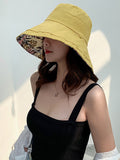 Momentlover Original Solid&Printing Reversible Foldable Sun-Protection Bucket Hat