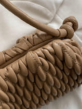 Momentlover Solid Color Pleated Handbags Crossbody Bags Bags