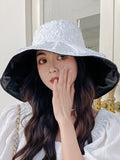 Momentlover Simple Anti-UV Floral Fisherman Hat Sun Hat