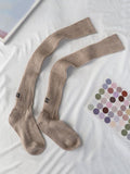 momentlover Casual Solid Color Knitting Stockings Accessories