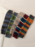 momentlover Casual Keep Warm Contrast Color Leg Warmers Accessories