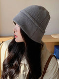 Momentlover Split-Joint Solid Color Knitted Hats