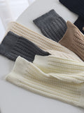 momentlover Casual Solid Color Stockings Accessories