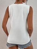 Momentlover Split-Joint Sleeveless Loose V-Neck Vest Top Blouses