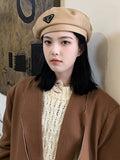 Momentlover 3 Colors Vintage Solid Color Woolen Beret Hat
