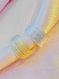 Adjustable Hollow Sequined Solid Color Rings Accessories