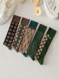 momentlover Stylish Selection Skinny Leg Checkered Socks Accessories