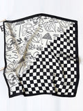 Momentlover Urban Plaid Printed Square Scarf