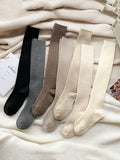 momentlover Casual Wool Keep Warm Solid Color Socks Accessories
