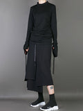 Momentlover Plain Multi-Layer Cropped Skirt