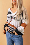 Momentlover Cable Knit V-Neck Sweater