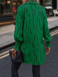 Momentlover Printed Elasticity Loose Long Sleeves V-Neck T-Shirts Tops