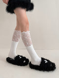 momentlover Leisure Fashion Split-Joint Lace Socks Accessories