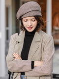 Momentlover Personality Striped&Plaid Beret Hat